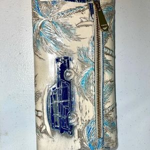 Authentic Brahmin Copa Cabana Blue Tri fold wallet
